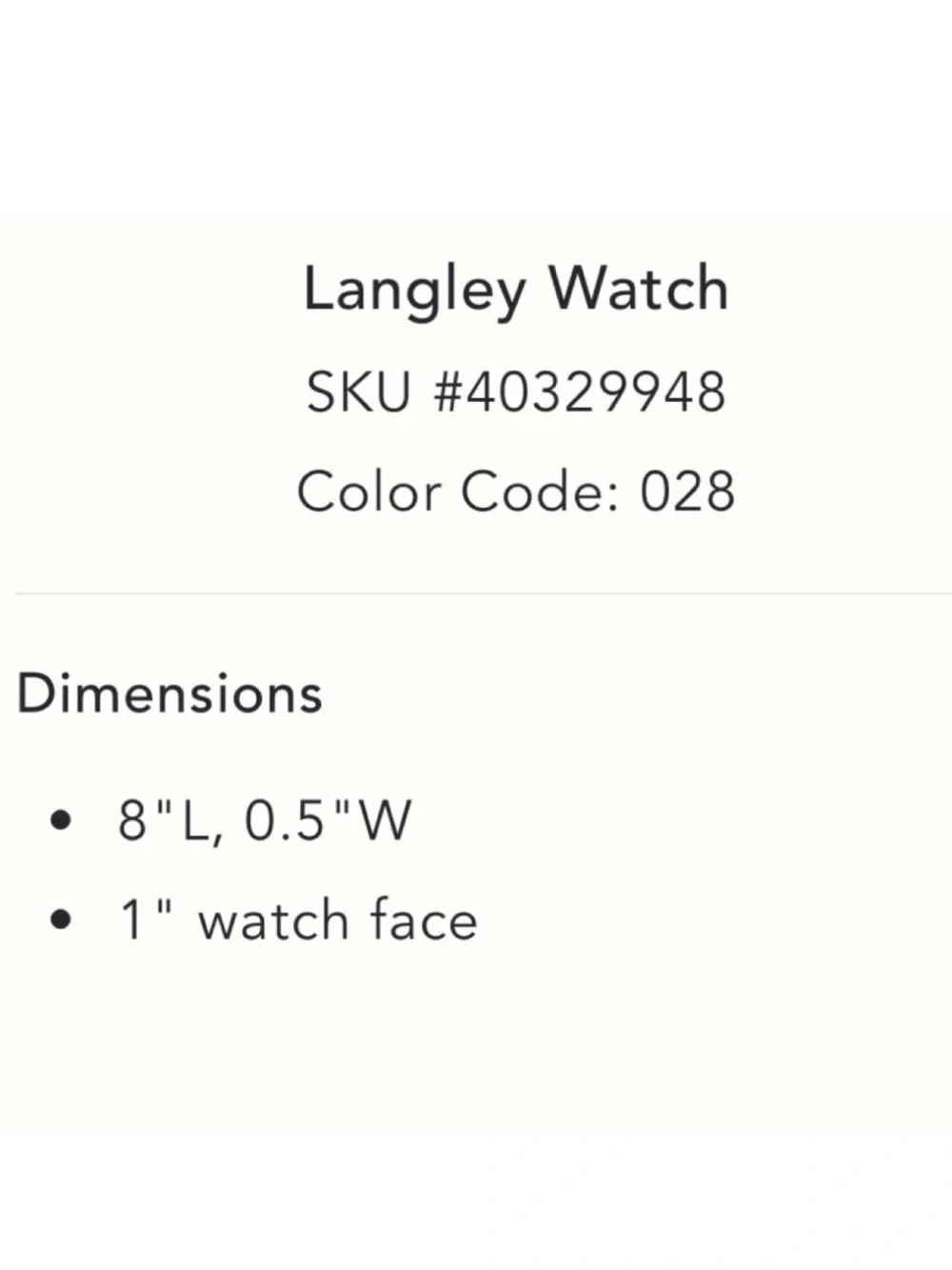 NWOT** Anthropologie Olivia Burton Langley Watch  **Needs Battery